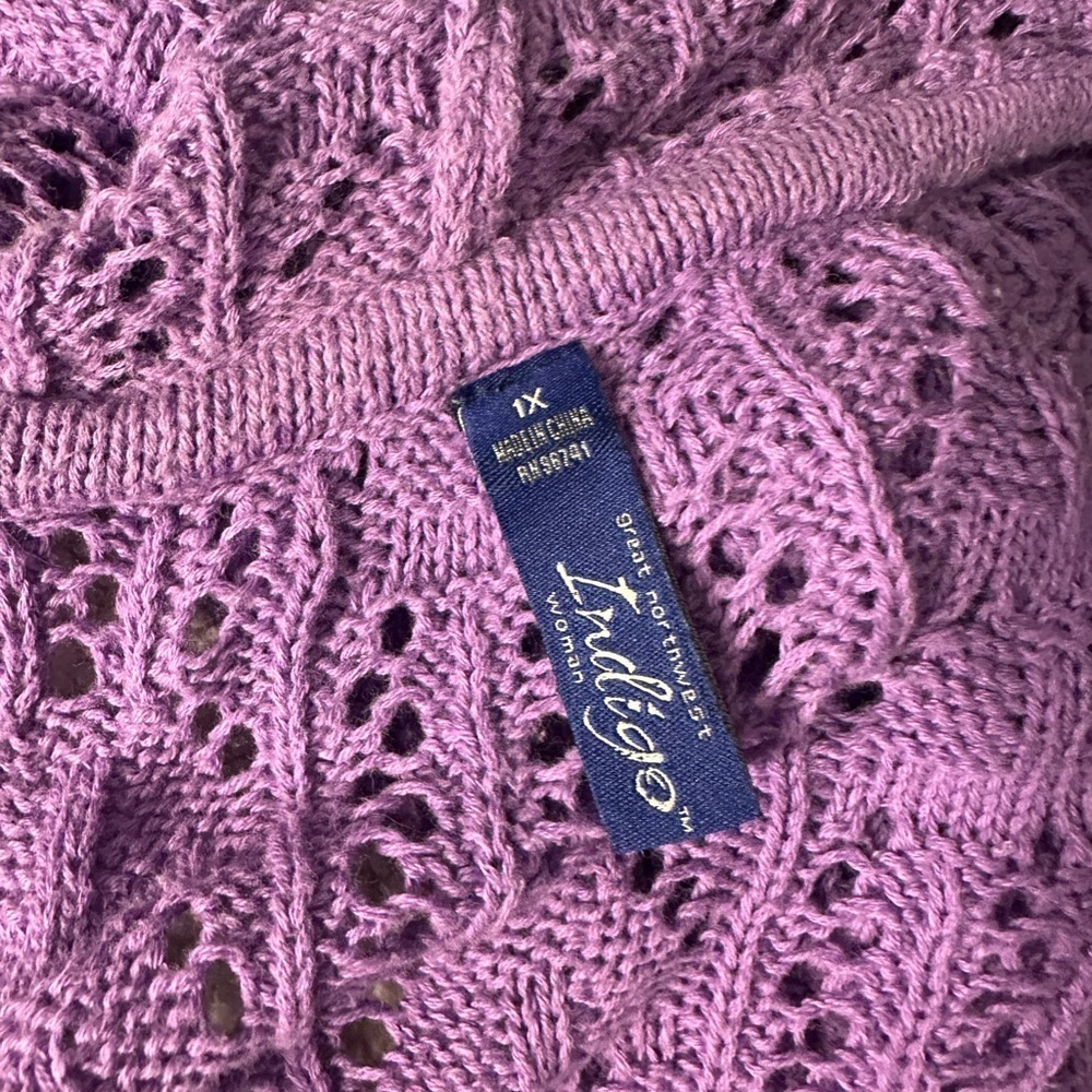 Indigo Woman Lavender Knit Cardigan - Picture 3 of 9